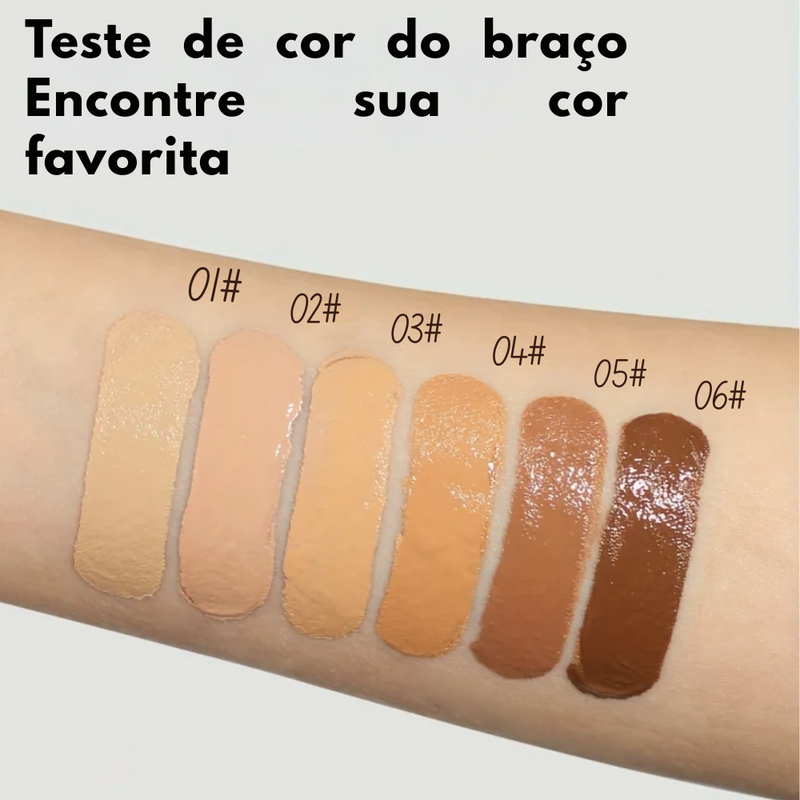 Base MLSMILE 3 em 1 para controle de oleosidade e corretivo, cobertura total, longa duração