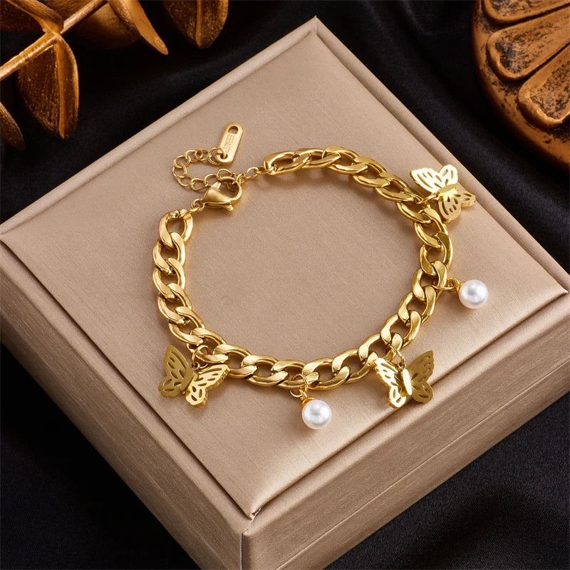 Pulseira Feminina Luxo com Banho de Ouro 18K – Design Moderno e Charmoso | Tendência 2025 Luxaea