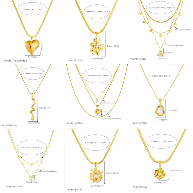 Conjunto de Semijoia Banho de Ouro 18K – Colar & Brincos com Pérola, Lua e Flor Dourada
