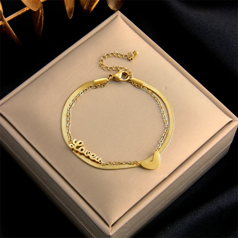 Pulseira Feminina Luxo com Banho de Ouro 18K – Design Moderno e Charmoso | Tendência 2025 Luxaea