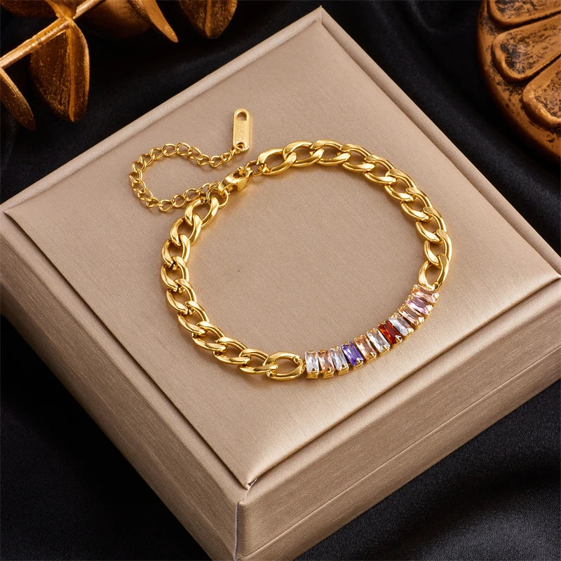 Pulseira Feminina Luxo com Banho de Ouro 18K – Design Moderno e Charmoso | Tendência 2025 Luxaea