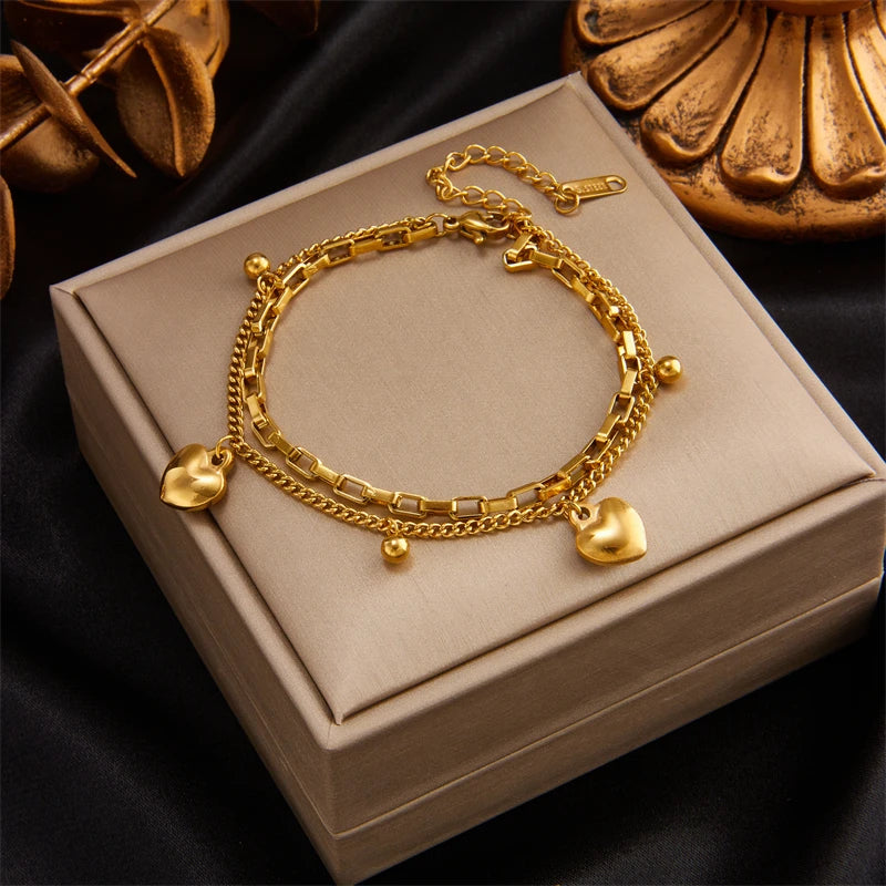 Pulseira Feminina Luxo com Banho de Ouro 18K – Design Moderno e Charmoso | Tendência 2025 Luxaea