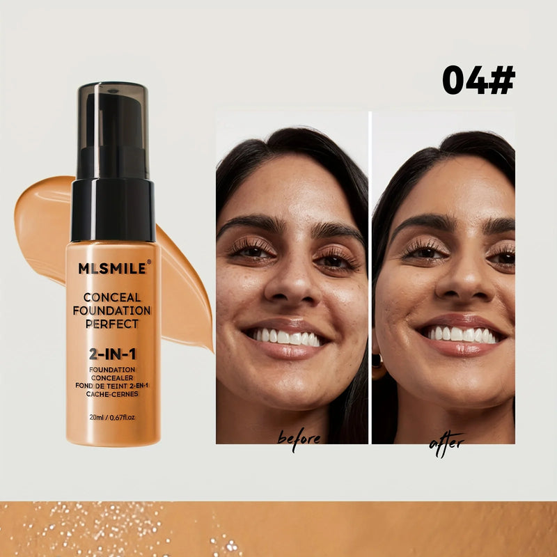 Base MLSMILE 3 em 1 para controle de oleosidade e corretivo, cobertura total, longa duração